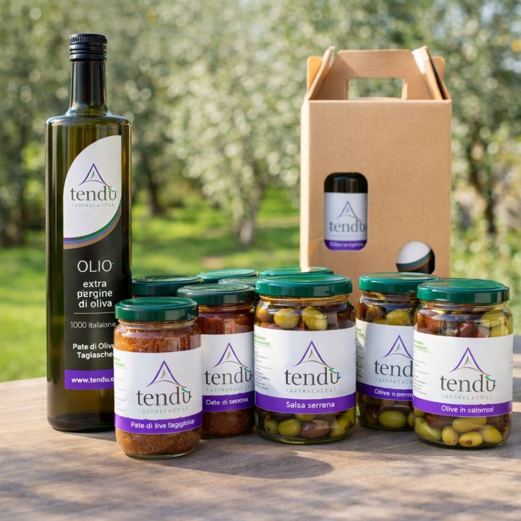 olio e olive in barattolo su tavolo di legno